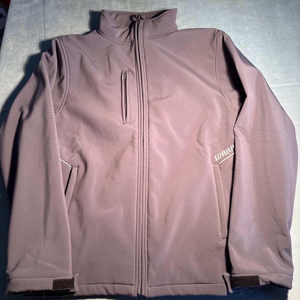 Warrior Authentic Mens Full Zip Softshell Fleece Lined Jacket Gray Medium